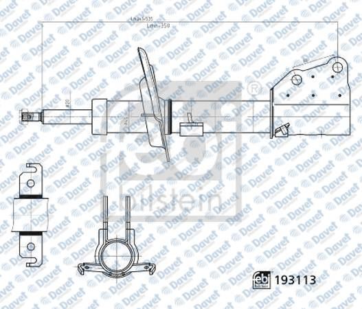 FEBI 193113 On Amortisor Sag/Sol Gazli Kangoo 07>